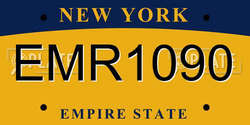 EMR1090 New York License Plate