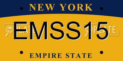 EMSS15 New York License Plate
