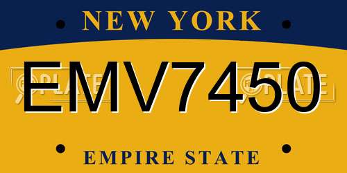 EMV7450 New York License Plate