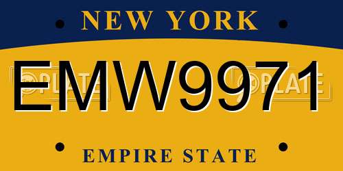 EMW9971 New York License Plate