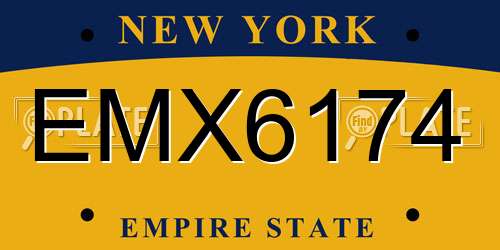 EMX6174 New York License Plate