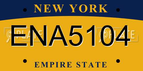 ENA5104 New York License Plate