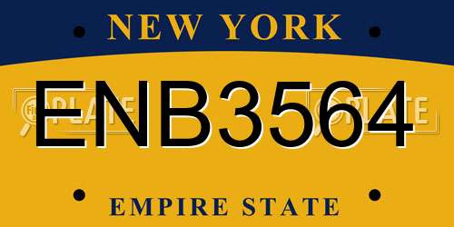 ENB3564 New York License Plate