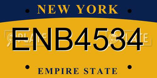 ENB4534 New York License Plate