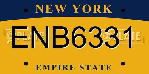 ENB6331 New York License Plate