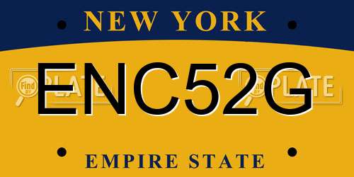 ENC52G New York License Plate
