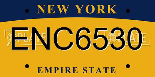 ENC6530 New York License Plate