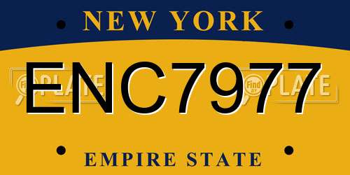 ENC7977 New York License Plate
