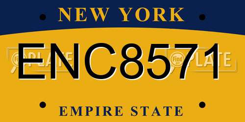 ENC8571 New York License Plate
