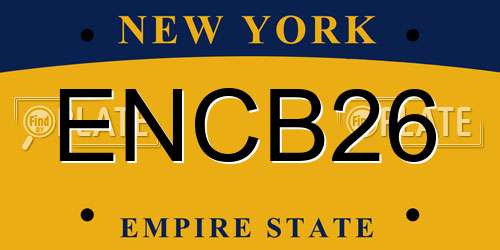 ENCB26 New York License Plate