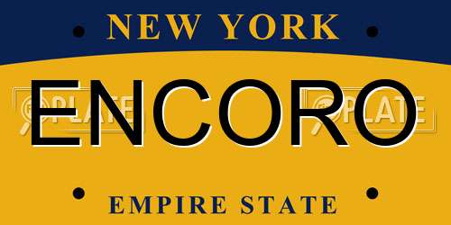 ENCORO New York License Plate