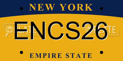 ENCS26 New York License Plate