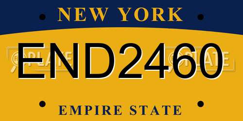 END2460 New York License Plate