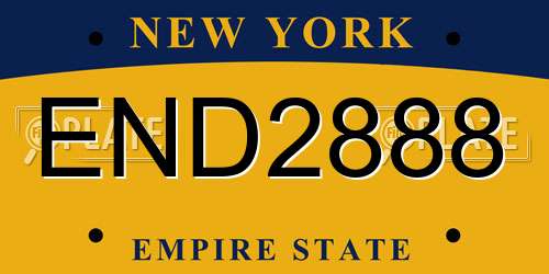 END2888 New York License Plate