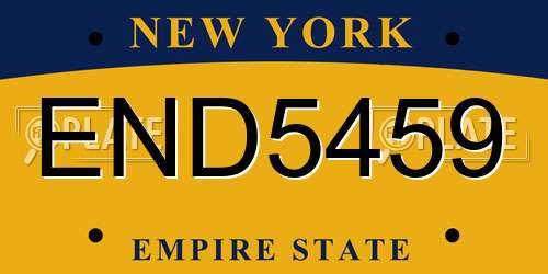 END5459 New York License Plate