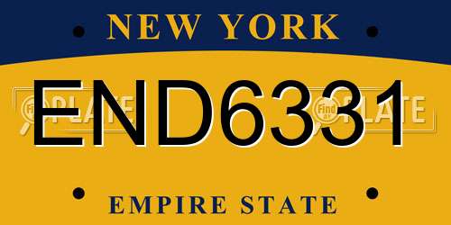 END6331 New York License Plate