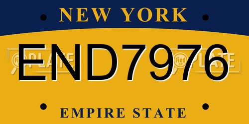 END7976 New York License Plate
