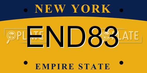 END83 New York License Plate