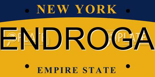 ENDROGA New York License Plate