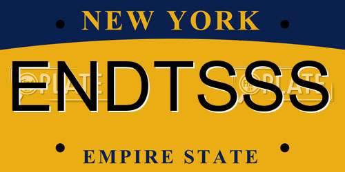 ENDTSSS New York License Plate