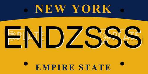 ENDZSSS New York License Plate