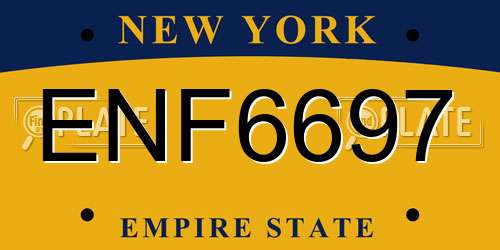 ENF6697 New York License Plate
