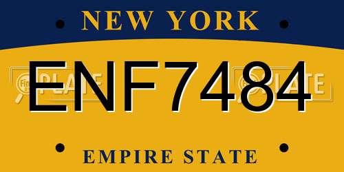 ENF7484 New York License Plate