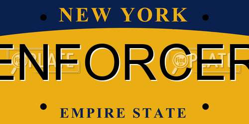 ENFORCER New York License Plate