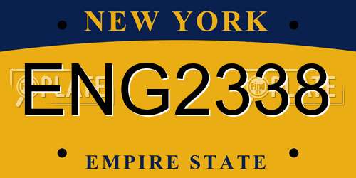 ENG2338 New York License Plate