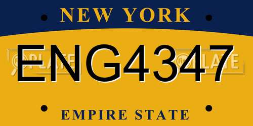ENG4347 New York License Plate