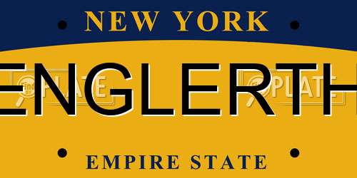ENGLERTH New York License Plate