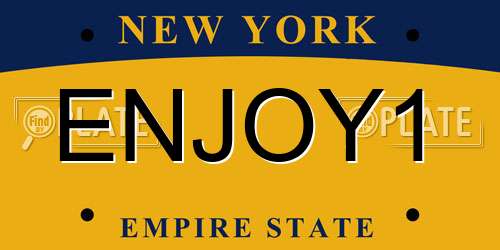 ENJOY1 New York License Plate