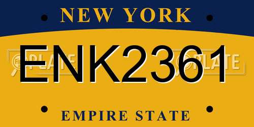 ENK2361 New York License Plate
