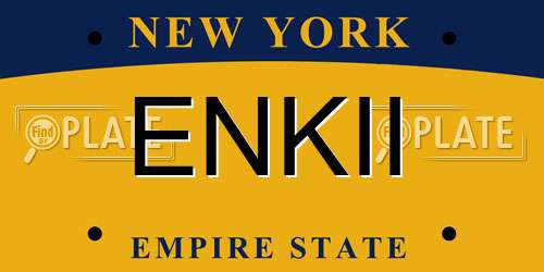 ENKII New York License Plate