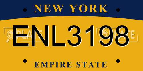 ENL3198 New York License Plate