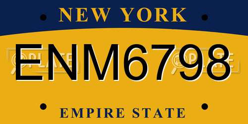 ENM6798 New York License Plate