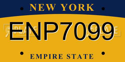 ENP7099 New York License Plate
