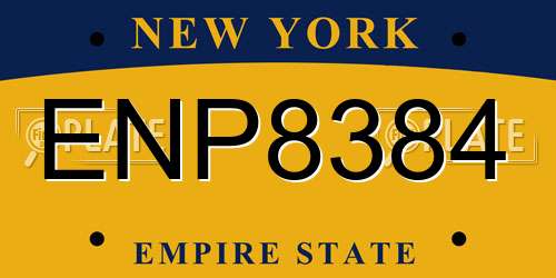 ENP8384 New York License Plate