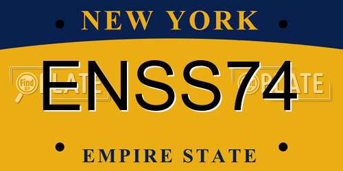 ENSS74 New York License Plate