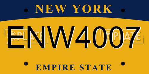 ENW4007 New York License Plate