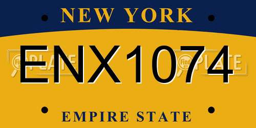 ENX1074 New York License Plate