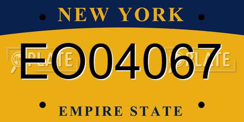 EO04067 New York License Plate