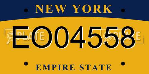EO04558 New York License Plate