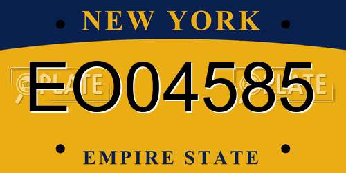 EO04585 New York License Plate