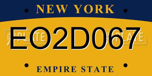 EO2D067 New York License Plate