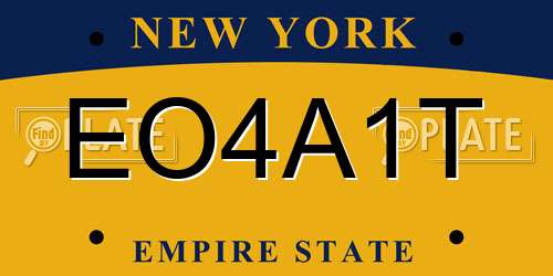 EO4A1T New York License Plate
