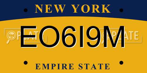 EO6I9M New York License Plate