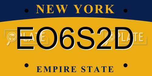 EO6S2D New York License Plate