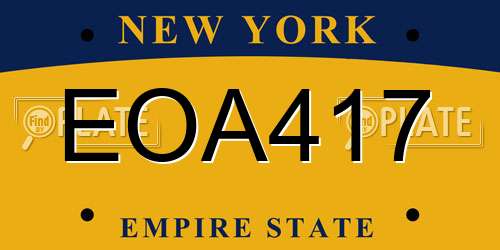 EOA417 New York License Plate