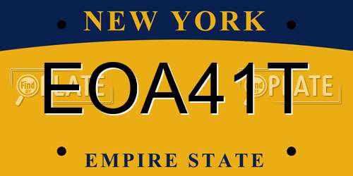 EOA41T New York License Plate